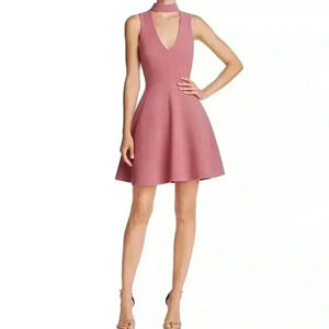 🔥Likely🔥  |Revolve Brand Dusty lavender Andora choker neck fit and flare dress
